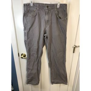 Carhartt Grey Men's Loose Fit Canvas 5-Pocket Utility Work Pant Size 36 x30